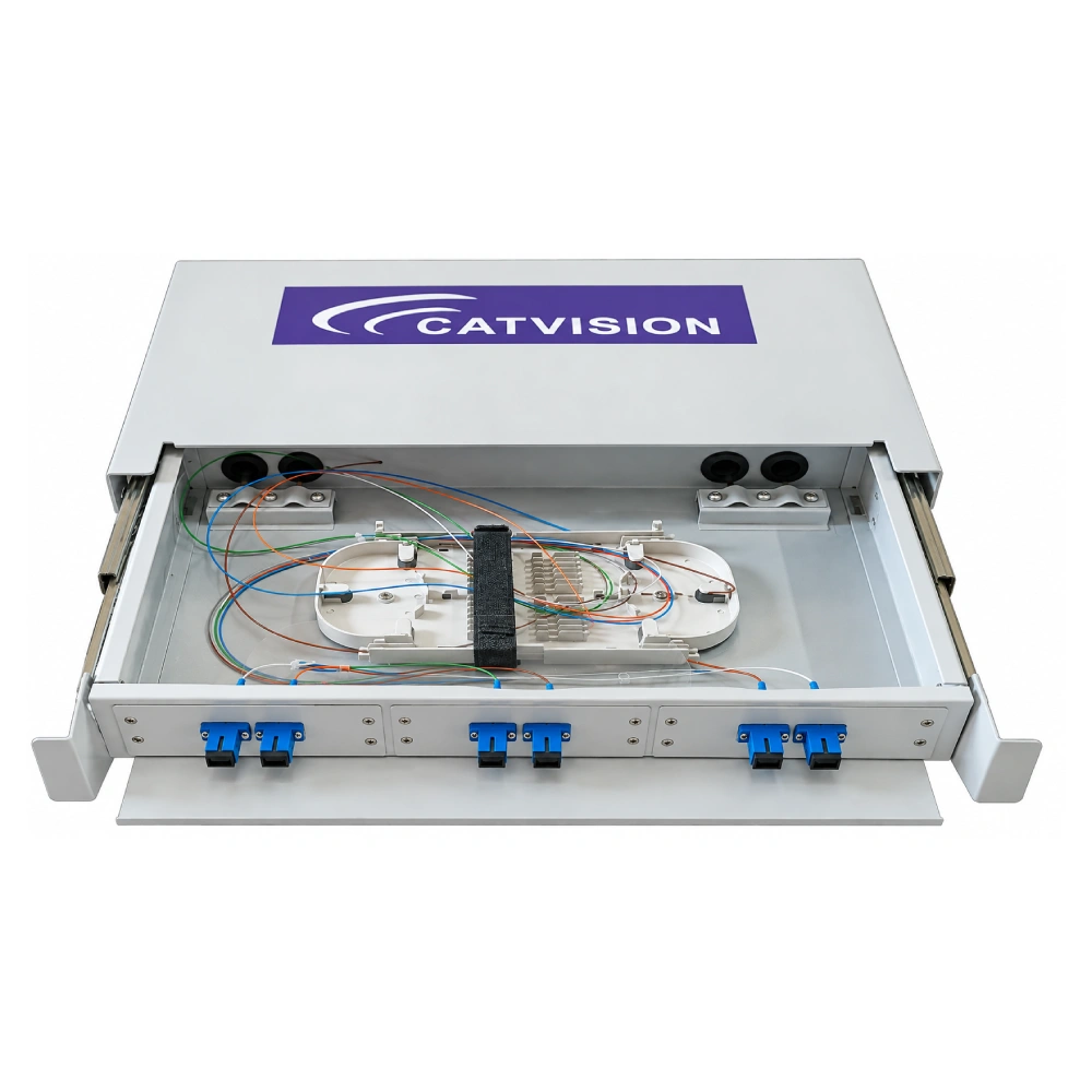 CATVISION Patch Panel Unit LIU Fully Loaded Rack Mount Sliding SC/UPC (6F) view 2